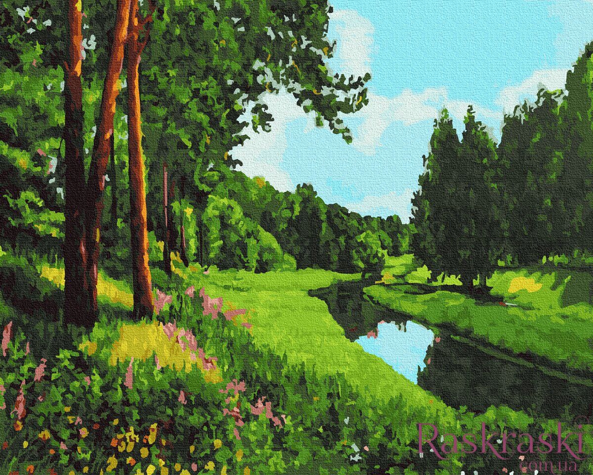 Рисунок леса реки. Картина речка в лесу. Лесные речки живопись. Пейзаж по номерам. Картина река в лесу.