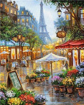Мозаика алмазная Кафе в Париже My Art (MRT-TN1141, На подрамнике) 40 х 50 см фото интернет-магазина Raskraski.com.ua