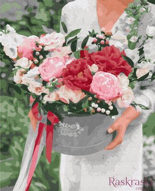 Картина раскраска Цветы в подарок (BSM-B52851) фото интернет-магазина Raskraski.com.ua