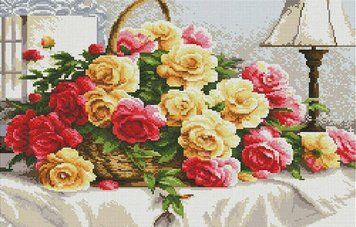 Алмазна живопис Троянди у корзині ColorArt (CLR-SS814) 40 х 70 см фото інтернет-магазину Raskraski.com.ua