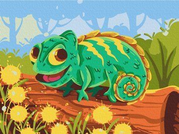Рисунок по цифрам Хамелеончик &copy; Didevych Kateryna (KBS0144) (Без коробки) 30 х 40 см