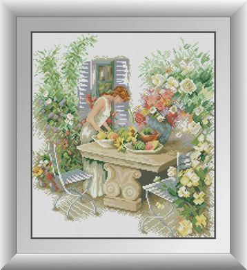 Набір алмазної мозаїки На терасі (квадратні камені, повна зашивання) Dream Art (DA-30477) 42 х 47 см фото інтернет-магазину Raskraski.com.ua