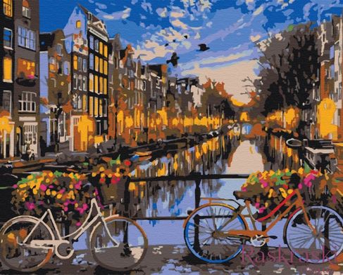 Картини за номерами Захід сонця на вуличці Амстердама (BS21031) BrushMe (Без коробки)