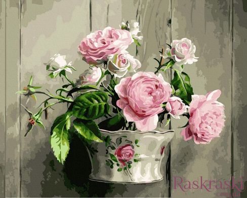 Картини за номерами Ваза з трояндою (BK-GX41179) (Без коробки)