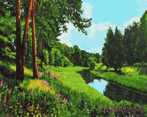 Картина по номерам Река в лесу (BK-GX28500) (Без коробки)