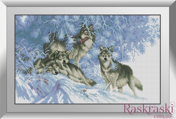 Набор алмазная мозаика В зимнем лесу (волки) Dream Art (DA-31267, Без подрамника) фото интернет-магазина Raskraski.com.ua