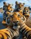 Картина по номерам Селфи от тигров (NIK-N481) — фото комплектации набора