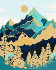Картина за номерами Гірський ландшафт з фарбами металік extra ©art_selena_ua (KHO5102) Ідейка (Без коробки)