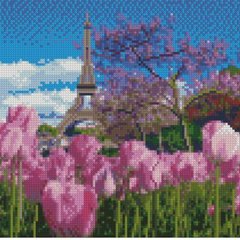 Набір алмазна вишивка Весняні тюльпани в Парижі Strateg (SR-CA-0055) фото інтернет-магазину Raskraski.com.ua