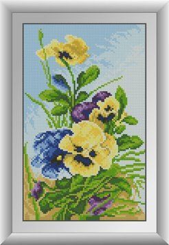 Алмазная мозаика Полевые анютины глазки Dream Art (DA-30918, Без подрамника) 20 x 32 см фото интернет-магазина Raskraski.com.ua