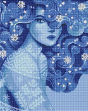 Картина из страз Холодная красота &copy;pollypop92 Идейка (AMO7452, На подрамнике) 40 х 50 см фото интернет-магазина Raskraski.com.ua