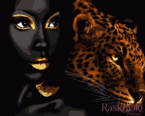 Картина за номерами Африканська перлина, із золотою фарбою (PN6070) Artissimo (Без коробки) фото інтернет-магазину Raskraski.com.ua