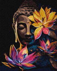 Картина по номерам Будда с лотосами с красками металлик extra ©art_selena_ua (KHO5103) Идейка (Без коробки)