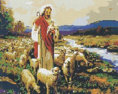 Картина алмазами Ісус добрий пастир Алмазна мозаіка (OSF029) фото інтернет-магазину Raskraski.com.ua