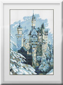 Картина стразами Зимний замок (полная зашивка, квадратные камни) Dream Art (DA-30129, Без подрамника) 49 х 72 см фото интернет-магазина Raskraski.com.ua