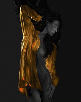 Картина за номерами Дівчина в золоті (золоті фарби) (BJX1111) фото інтернет-магазину Raskraski.com.ua
