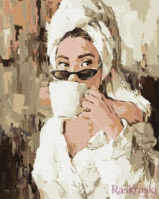 Картина раскраска Утро с кофе (KHO4840) Идейка (Без коробки)