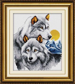 Алмазная живопись Волки (полная зашивка, квадратные камни) Dream Art (DA-30079, Без подрамника) 34 х 36,5 см фото интернет-магазина Raskraski.com.ua