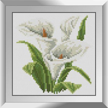Картина стразами Букетик с каллами Dream Art (DA-31119, Без подрамника) 17 x 17 см фото интернет-магазина Raskraski.com.ua