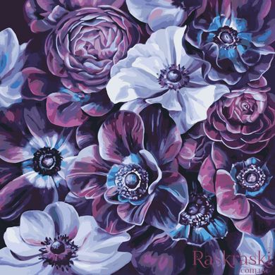 Раскраски по номерам Пурпурные цветы (KHO3016) Идейка (Без коробки)