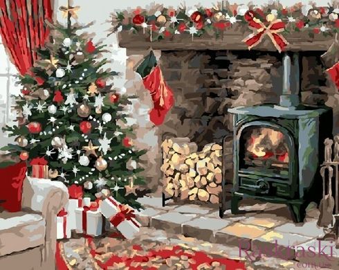 Розмальовка для дорослих Різдвяний вогнище (BRM21291) фото інтернет-магазину Raskraski.com.ua