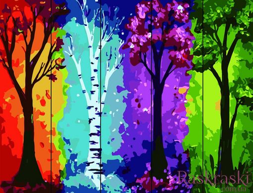 Картина по номерам из дерева Времена года (RA-AS0109) Rainbow Art фото интернет-магазина Raskraski.com.ua