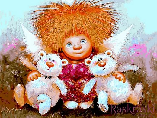 Картина Розмальовка Сонячний ангел з іграшками (VK284) Babylon фото інтернет-магазину Raskraski.com.ua