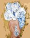 Живопис по номерам Дівчина з блакитними півоніями (золоті фарби) (BJX1083) — фото комплектації набору