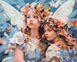 Раскраска по номерам Ангелы в цветочных венках (BSM-B53755) — фото комплектации набора
