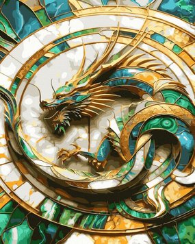 Картины по номерам Абстрактный дракон (золотые краски) (JX1149) (Без коробки)