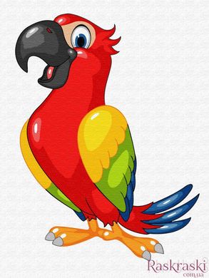 Картина по цифрам Красочный попугай (MEX6425) BrushMe фото интернет-магазина Raskraski.com.ua
