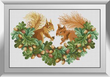 Картина мозаїка Дві білки Dream Art (DA-31220) 37 x 58 см фото інтернет-магазину Raskraski.com.ua