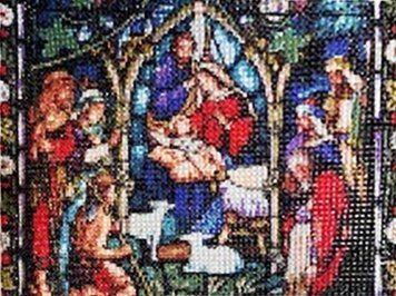 Мозаика алмазная Витраж Вертеп Диамантовые ручки (GU_178649, На подрамнике) 30 х 40 см фото интернет-магазина Raskraski.com.ua