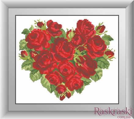 Картина алмазная вышивка Серце роз Dream Art (DA-30609, Без подрамника) фото интернет-магазина Raskraski.com.ua