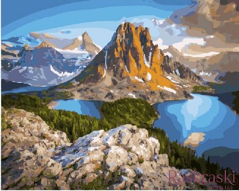 Картина по номерам Озеро у подножья горы (BK-GX21610) (Без коробки)