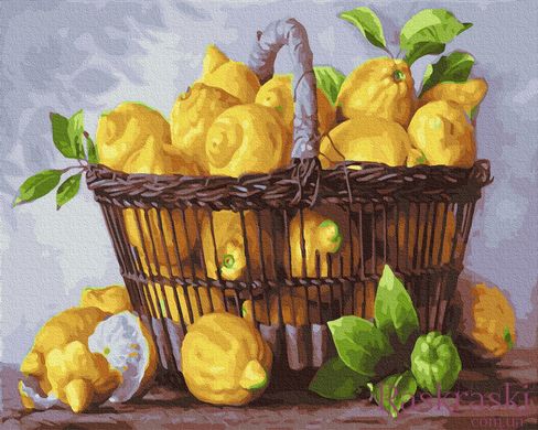 Картина по номерам Лимонная корзина (BRM37733) фото интернет-магазина Raskraski.com.ua