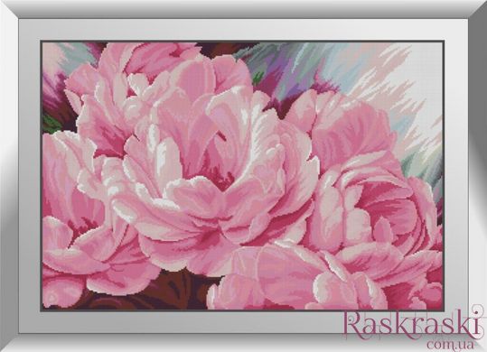 Картина из мозаики Розовые пионы Dream Art (DA-31470, Без подрамника) фото интернет-магазина Raskraski.com.ua