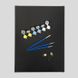 "Семейные ладошки" Набор для создания отпечатков на черном подрамнике (желтая и голубая краска) — фото комплектации набора
