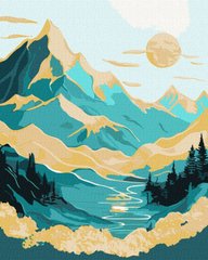 Картина по номерам Восход солнца в горах с красками металлик extra ©art_selena_ua (KHO5105) Идейка (Без коробки)