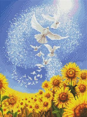 Картина зі страз Голуби миру ColorArt (CLR-PST483) 30 х 40 см