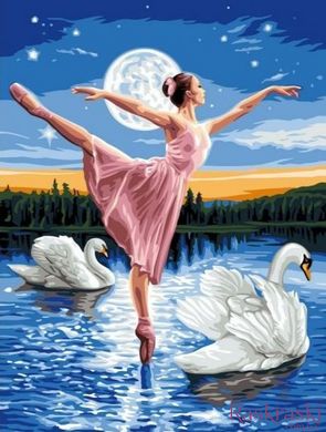 Картина алмазная вышивка Балерина и лебеди My Art (MRT-TN972, На подрамнике) фото интернет-магазина Raskraski.com.ua
