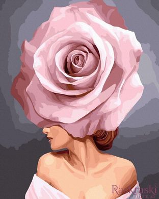 Розмальовка по номерах Дівчина-троянда (BK-GX42091) (Без коробки)