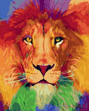Раскраска по цифрам Радужный лев (BK-GX44800) (Без коробки)