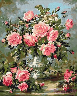 Картина по номерам Букет пионовидных роз (BS51968) (Без коробки)