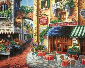 Набір алмазної мозаїки Європейська кав'ярня My Art (AR-3128) 40 х 50 см фото інтернет-магазину Raskraski.com.ua