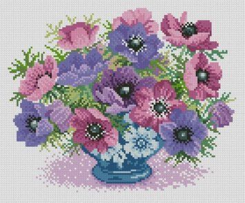 Алмазна вишивка Елегантні анемони (29 х 35 см) Dream Art (DA-31570) 29 х 35 см фото інтернет-магазину Raskraski.com.ua