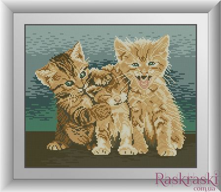 Алмазная вышивка Три котенка Dream Art (DA-30684, Без подрамника) фото интернет-магазина Raskraski.com.ua