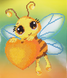Картина из страз Пчела (JA20367) Диамантовые ручки (GU_188458, Без подрамника) — фото комплектации набора