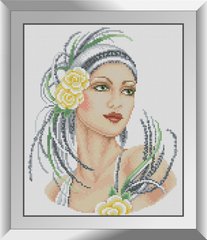 Алмазная живопись Леди в желтом Dream Art (DA-31422, Без подрамника) фото интернет-магазина Raskraski.com.ua