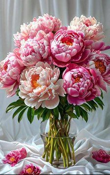 Картина за номерами Ніжні півонії у вазі (NIK-N987) 40 х 50 см фото інтернет-магазину Raskraski.com.ua